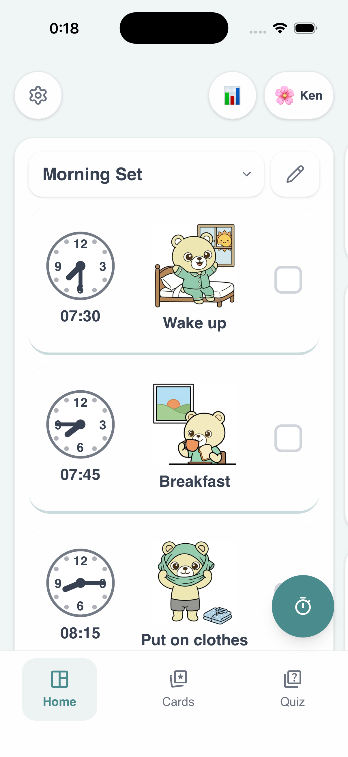 Pantalla de horarios